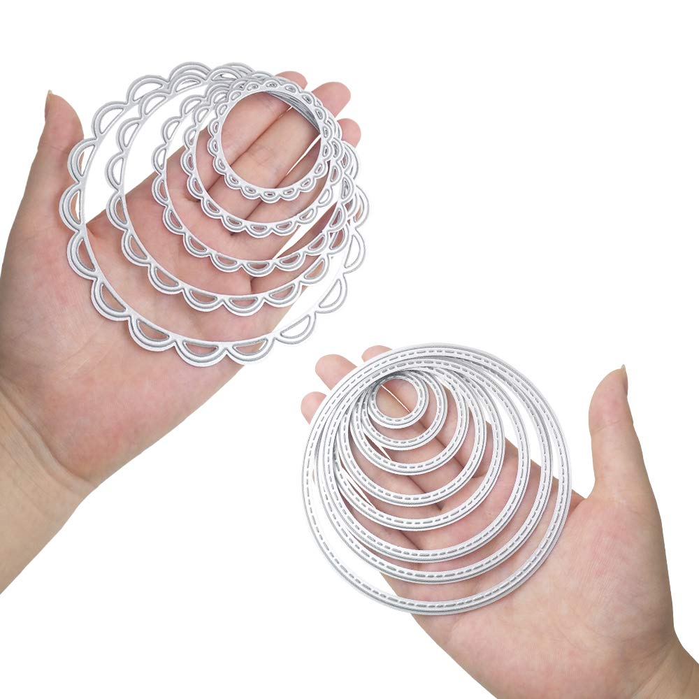 2 Packs Cutting Dies Stencil Metal Template Moulds, FineGood Embossing Tool for Card Making Scrapbooking DIY Album Paper