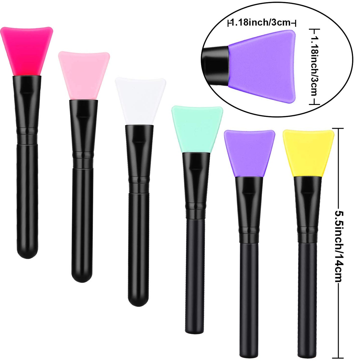 6 Pieces Magic Silicone Epoxy Brushes for Making Epoxy Glitter Tumblers Flexible Epoxy Sticks for Even Smooth Application, DIY Mixing (White, Pink, Rose Red, Yellow, Purple, Mint Green)