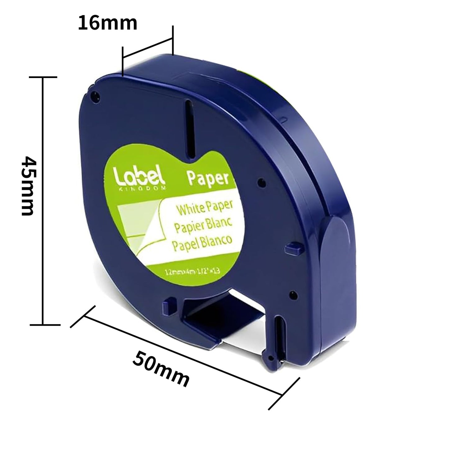 Label KINGDOM Label Tape Compatible with DYMO LetraTag Refills White Paper 91330 10697,1/2" x 13' 12mm x 4m Black on White Label Maker Tape for dymo Letra Tag LT-100H Plus Handheld Label Maker,5-Pack