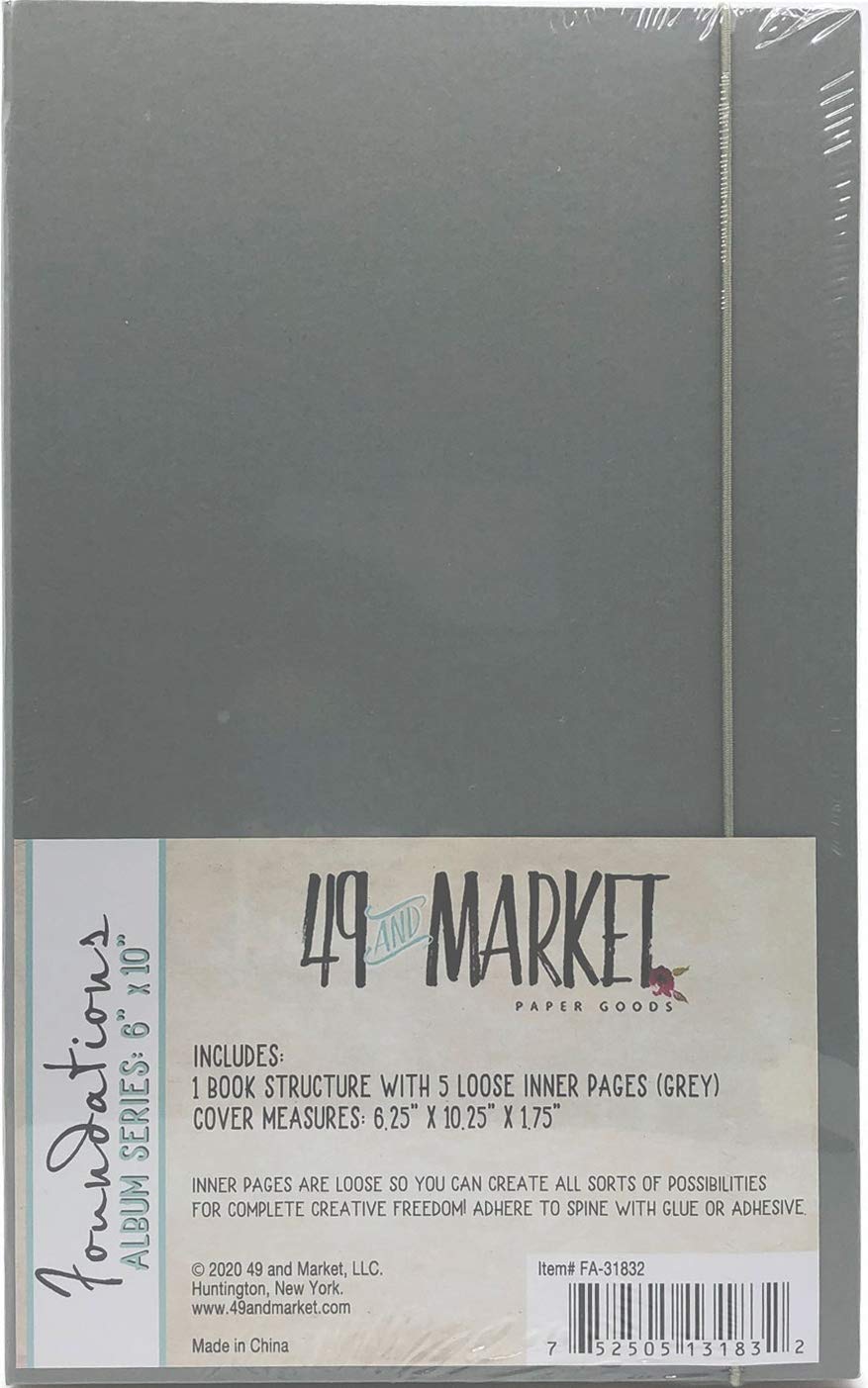 49 AND MARKET ALBUM 6X10 GREY, us:one size