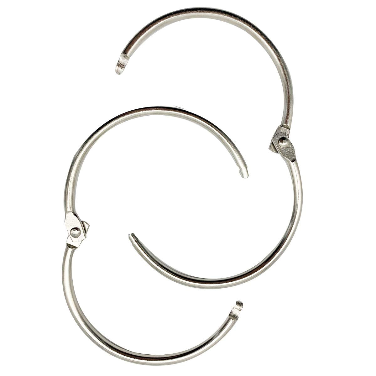 2 Inch (15 Pack) Loose Leaf Binder Rings, Nickel Plated Steel Binder Rings,Keychain Key Rings, Metal Book Rings,Silver, for School, Home, or Office