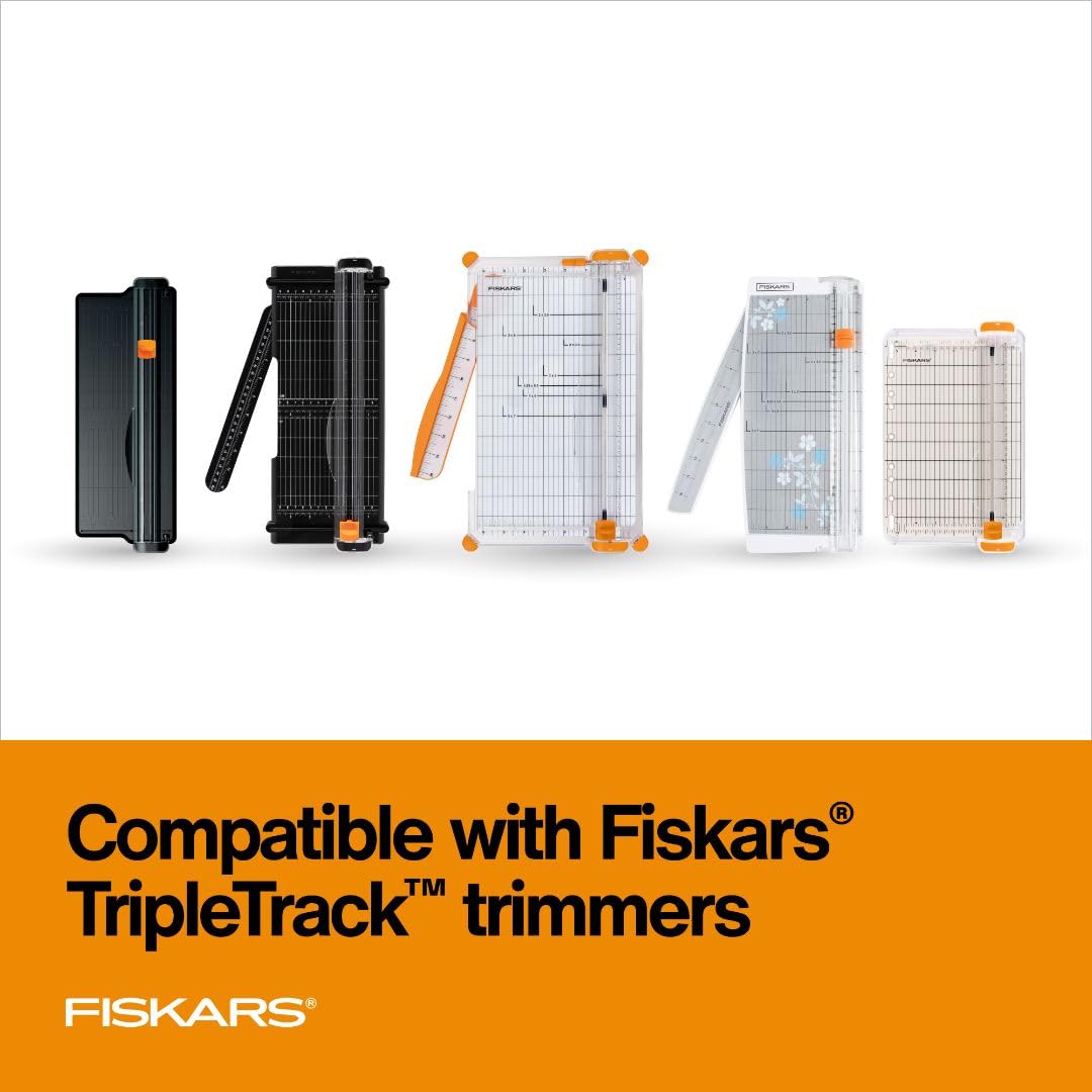 Fiskars TripleTrack Trimmer Replacement Blades - 2-Pack - High Profile Style I Blades for Cutting and Scoring - Arts and Crafts - Orange/Black