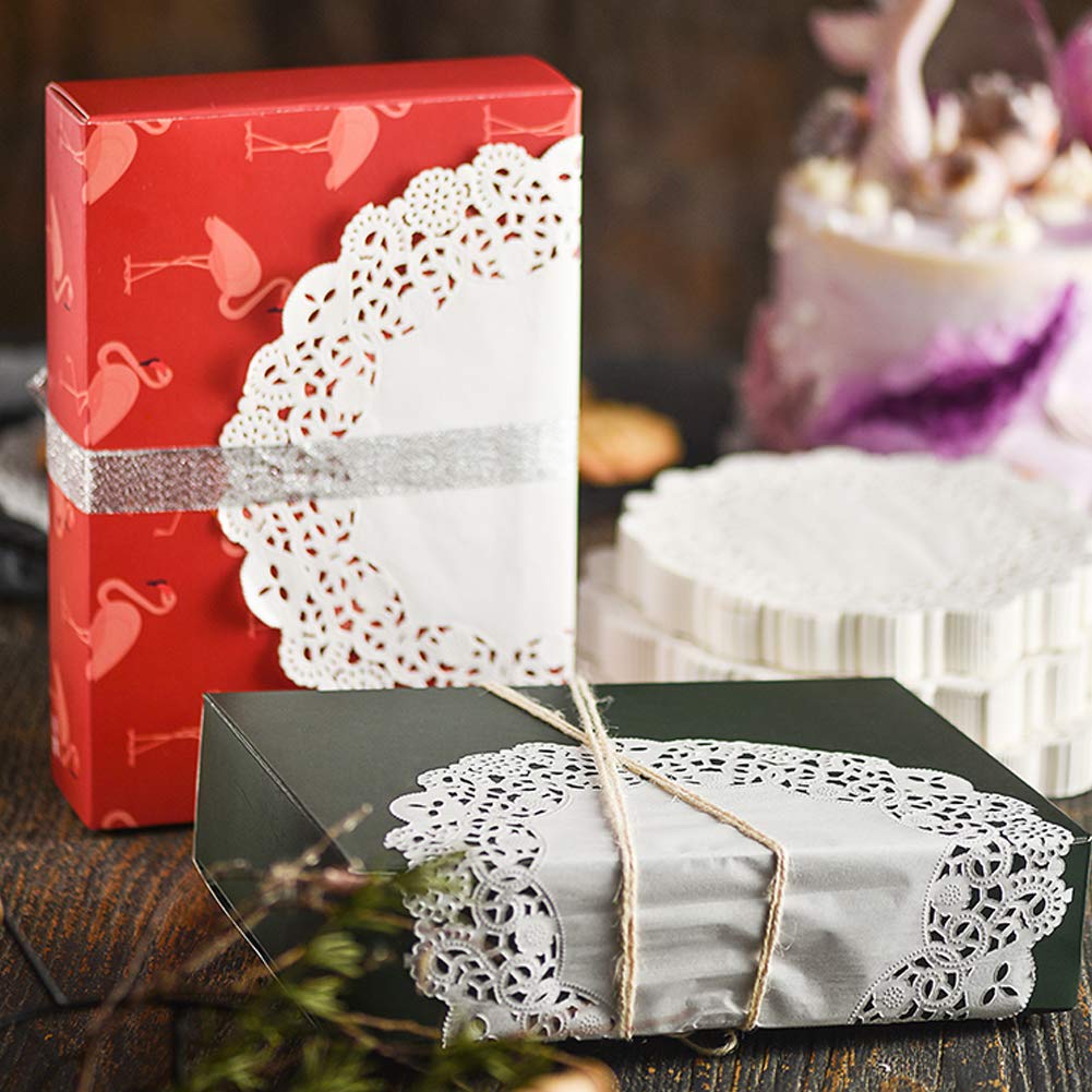 HAKSEN 108 PCS Paper Lace Doilies Combo, Pack 36 Each 6.5", 8.5", 10.5",Baked, Grilled, Fried Food,Tableware Decoration