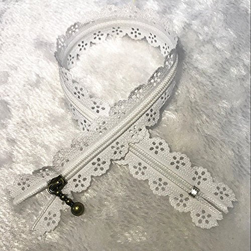 WKXFJJWZC 40Pcs Novelty (50cm) 20 inch Lace Closed End Zippers Nylon for Purse Bags for DIY Sewing Tailor Craft Bed Bag (20/Color) (20 inch)