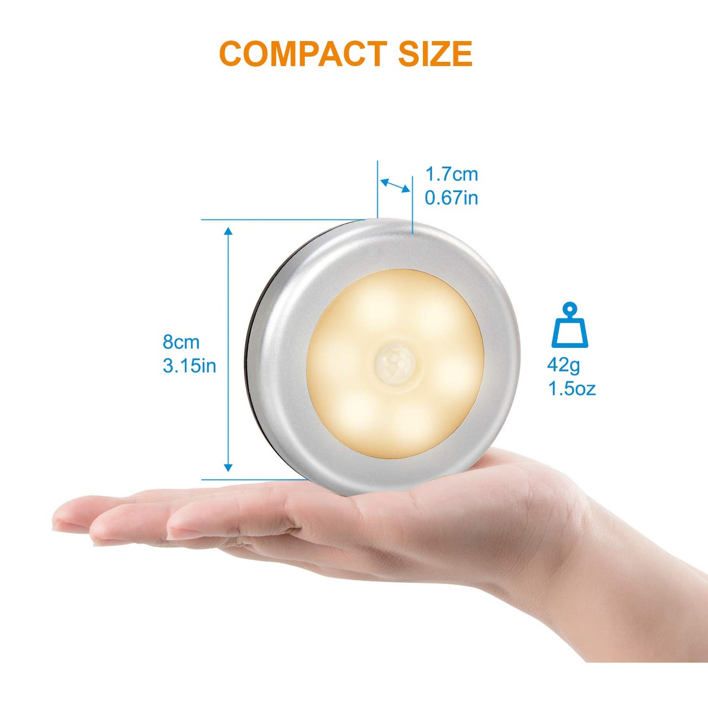 GAGAYA Battery Operated Motion Sensor Light Indoor, LED Closet Lights, Battery Night Light Wireless, Stick on Wall Lamps for Pantry, Cabinet, Wardrobe, Kitchen, Stairs, Steps, Hallway