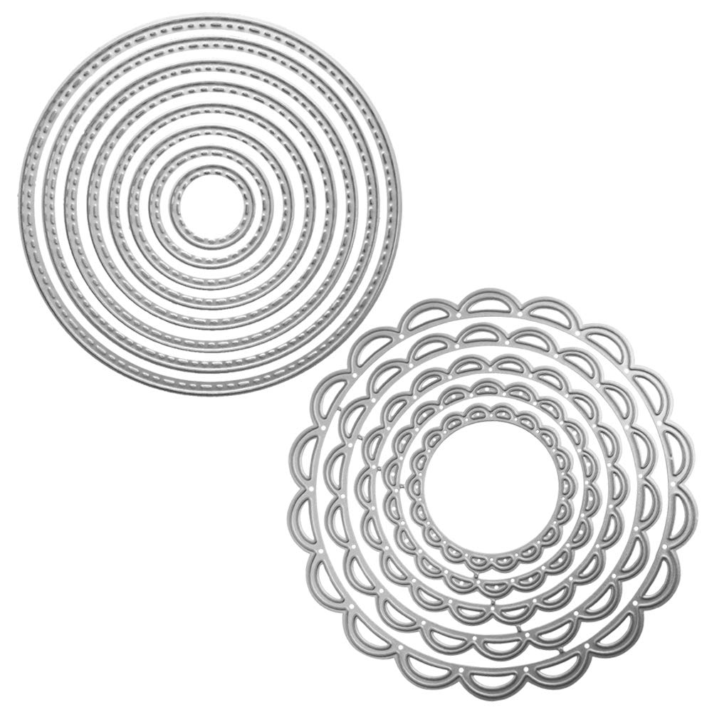 2 Packs Cutting Dies Stencil Metal Template Moulds, FineGood Embossing Tool for Card Making Scrapbooking DIY Album Paper