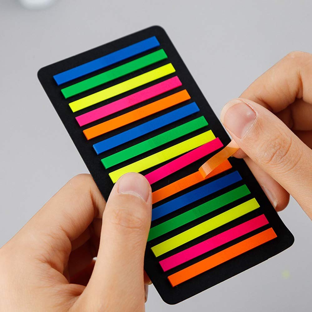 Page Markers Sticky Index Tabs Label Highlighter Strips, Transparent PET Filing Flags Notes Stickers Decorative for Appointment Events Scrapbook Planner Reading Classify Files 300 Pieces 5 Colors