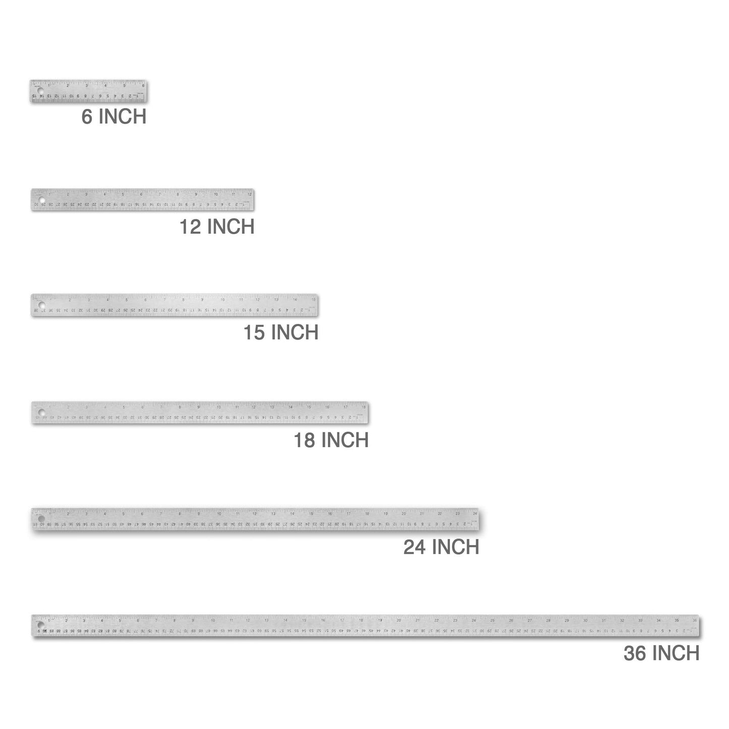 Alumicolor Flexible Stainless Steel ruler, measuring tool, 6IN