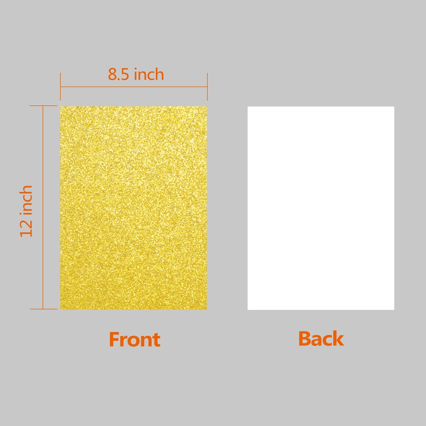 Gold Glitter Cardstock, 60Pcs Gold Glitter Paper for Cricut, Gold Card Stock for DIY Projects, Crafts, Scrapbook, Cake Topper, Birthday and Wedding Invitations, 250GSM, 12x8.5 inches