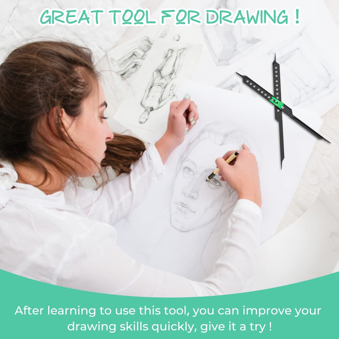 YARKOR 10 Inches Artist Proportional Scale Divider Drawing Tool (Black)