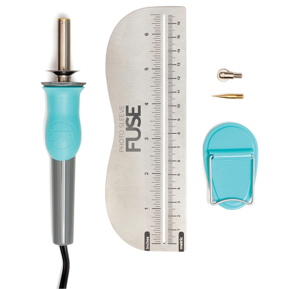 We R Memory Keepers, Fuse Tool Starter Kit, Includes 1 Tool, 1 Fusing Tip, 1 Cutting Tip, 1 Ruler, and 1 Stand, Scrapbooking Tool to Fuse Page and Photo Protectors, Acetate, and More