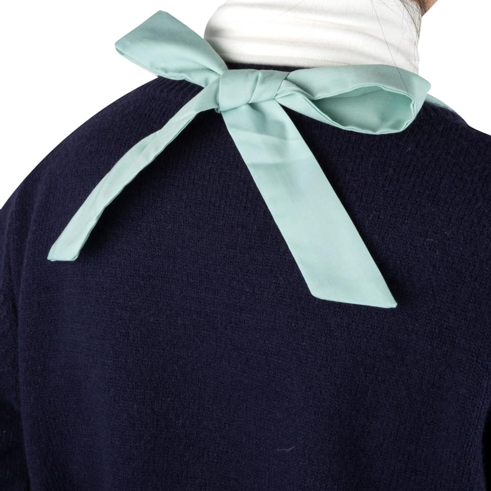 NEOVIVA Cooking Apron for Women with Pockets, Double-layered Bib Apron for Cooking, Baking, BBQ and Gardening, Style Kathy, Floral Hydrangea Clear Aqua