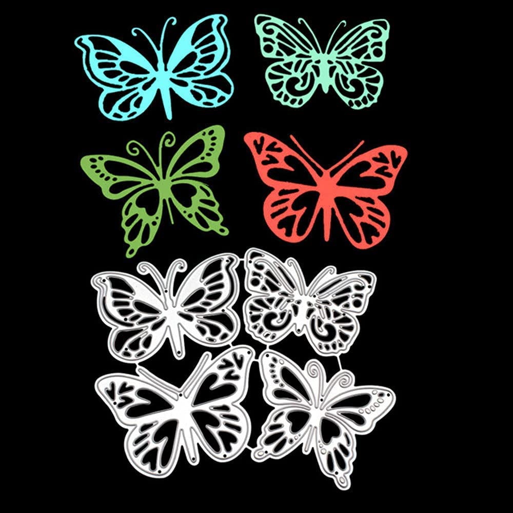 4Pcs Butterfly Animal Metal Cutting Dies for Card Making New, ZECNG Carbon Steel Butterfly Die Cuts Stencils Tool for Paper Crafting/Scrapbooking/Embossing/Photo Album Decor/DIY Craft/Gift