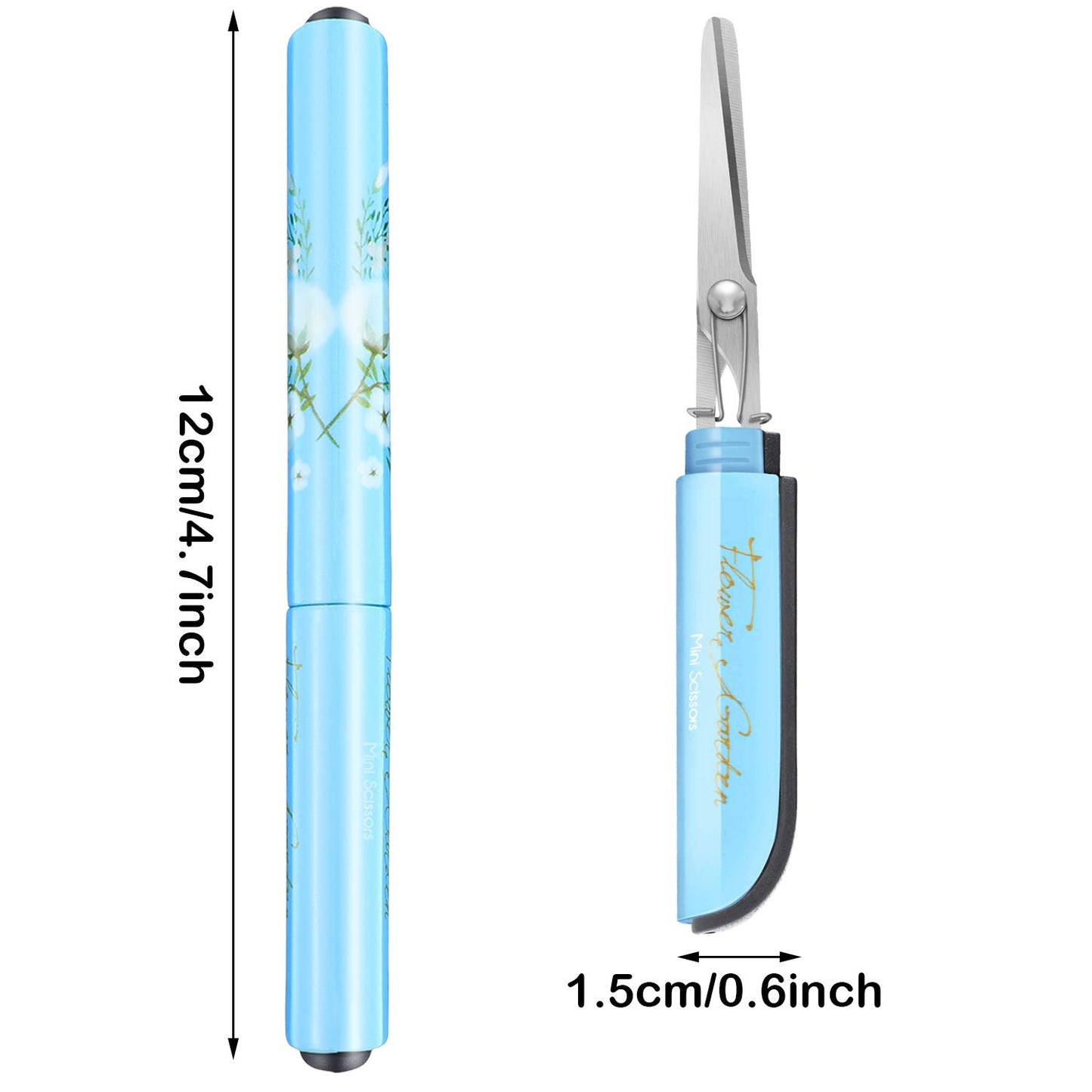 4 Pieces Pen Style Scissors Folding Paper Cutting Scissors Pocket Portable Safe Scissors for Home Office School DIY