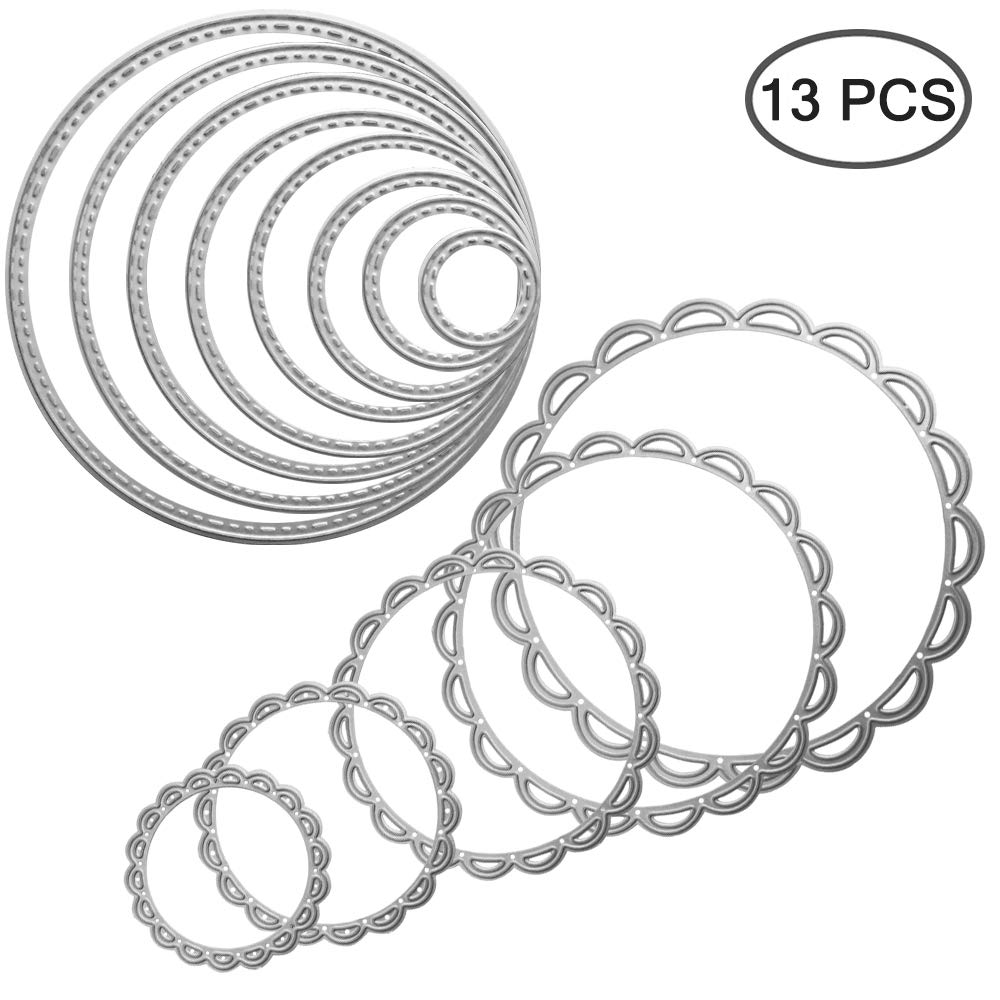 2 Packs Cutting Dies Stencil Metal Template Moulds, FineGood Embossing Tool for Card Making Scrapbooking DIY Album Paper
