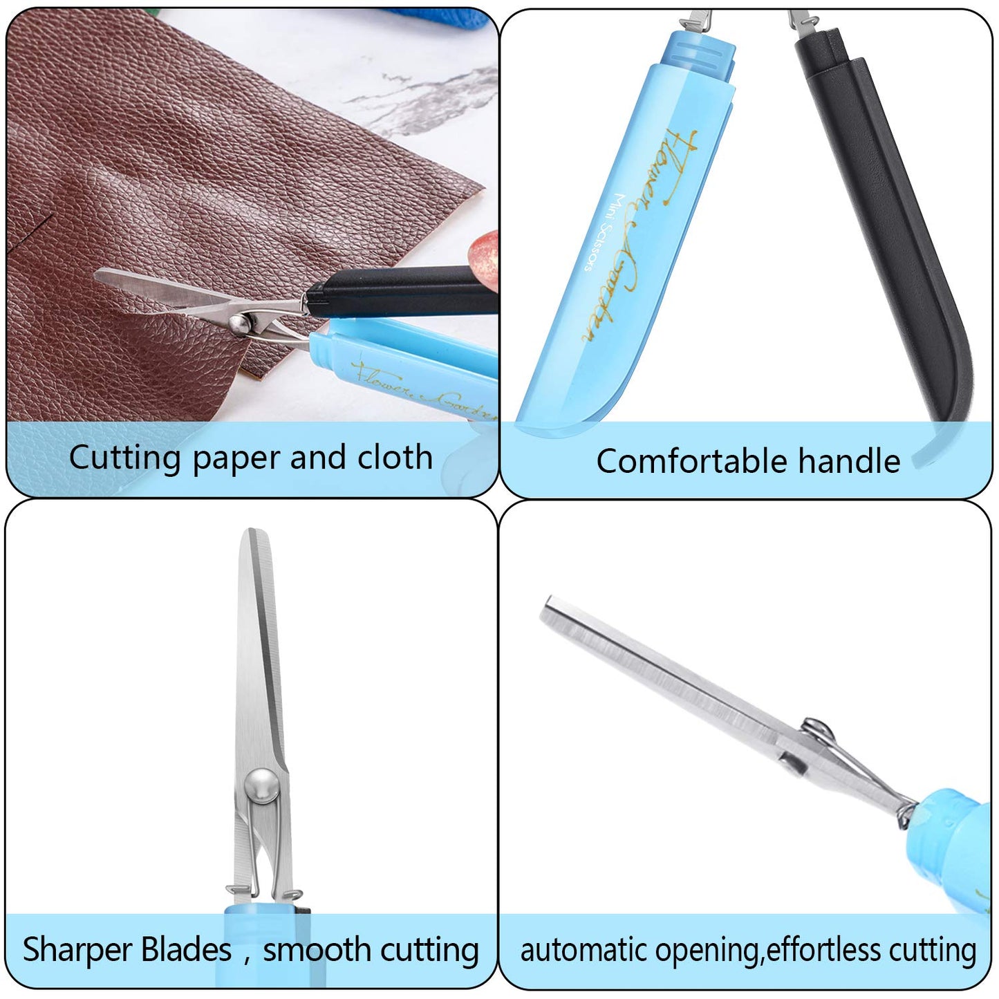 4 Pieces Pen Style Scissors Folding Paper Cutting Scissors Pocket Portable Safe Scissors for Home Office School DIY