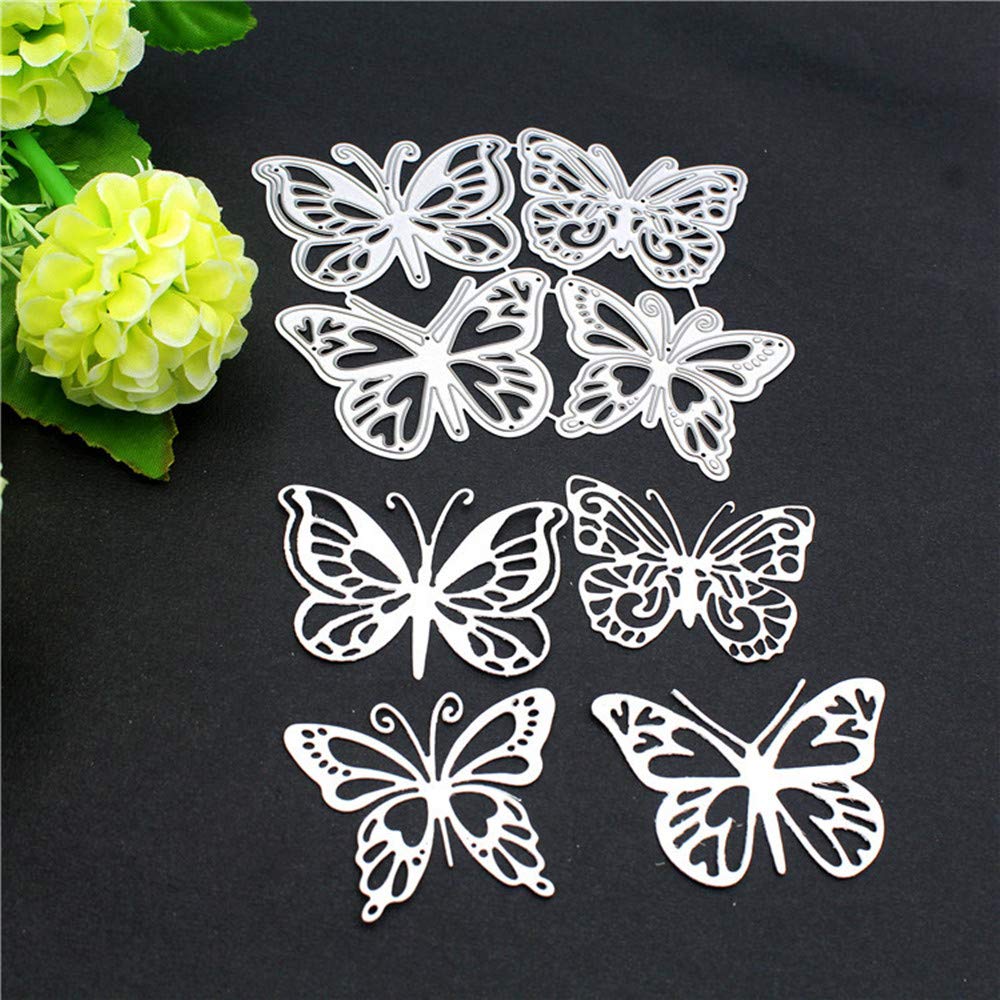 4Pcs Butterfly Animal Metal Cutting Dies for Card Making New, ZECNG Carbon Steel Butterfly Die Cuts Stencils Tool for Paper Crafting/Scrapbooking/Embossing/Photo Album Decor/DIY Craft/Gift