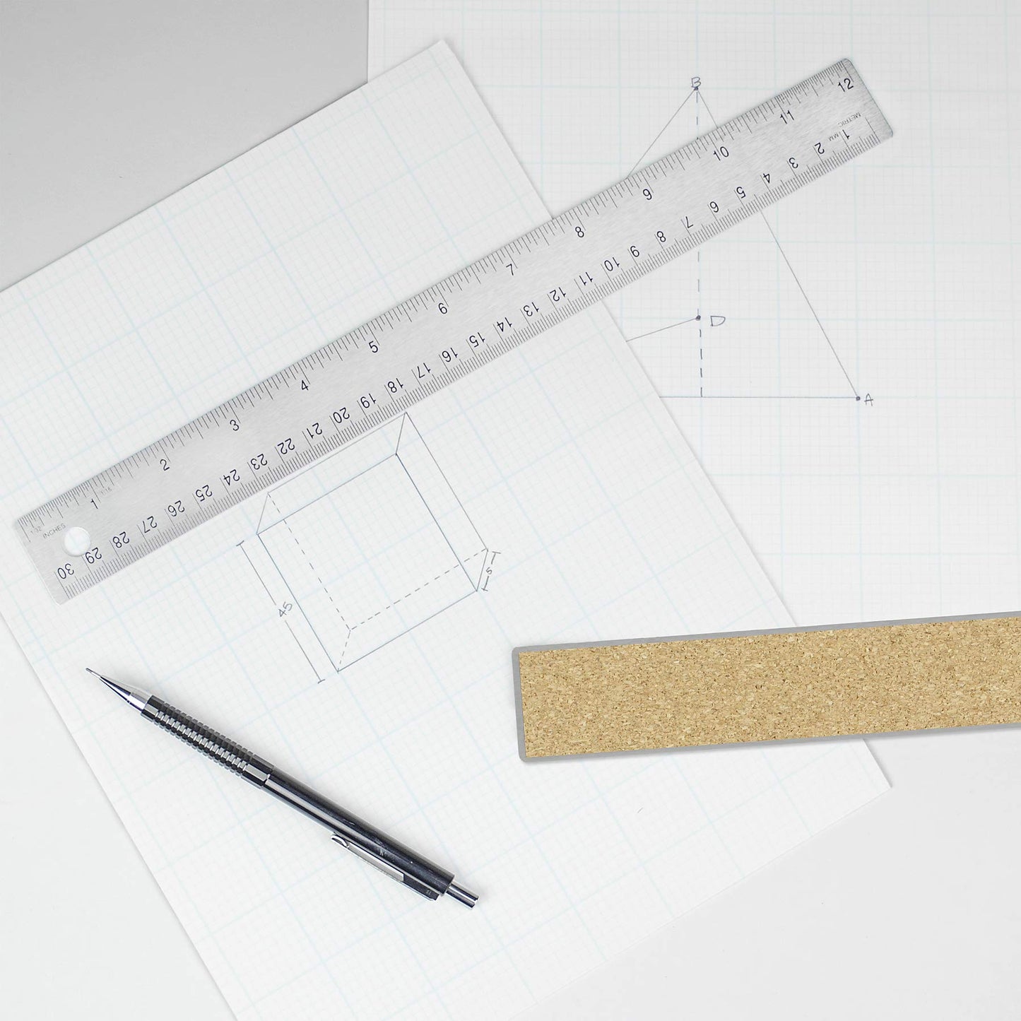 Alumicolor Flexible Stainless Steel ruler, measuring tool, 6IN