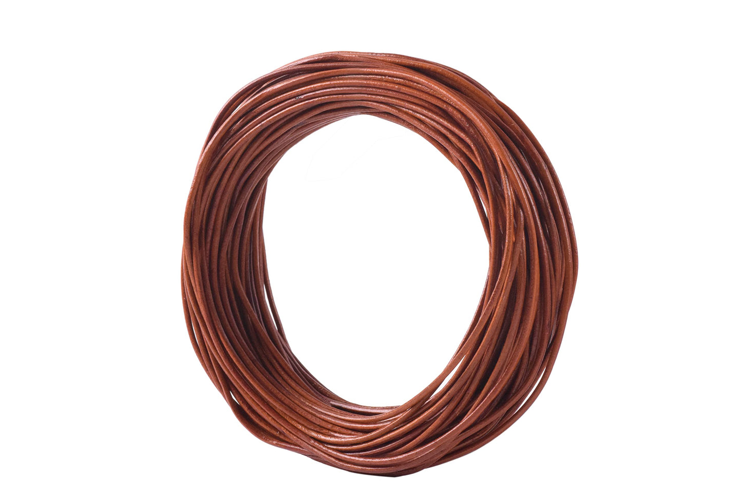 KONMAY 1 Skein 25 Yards 1.5mm Distressed Brown Soft Round Real Jewelry Leather Cord