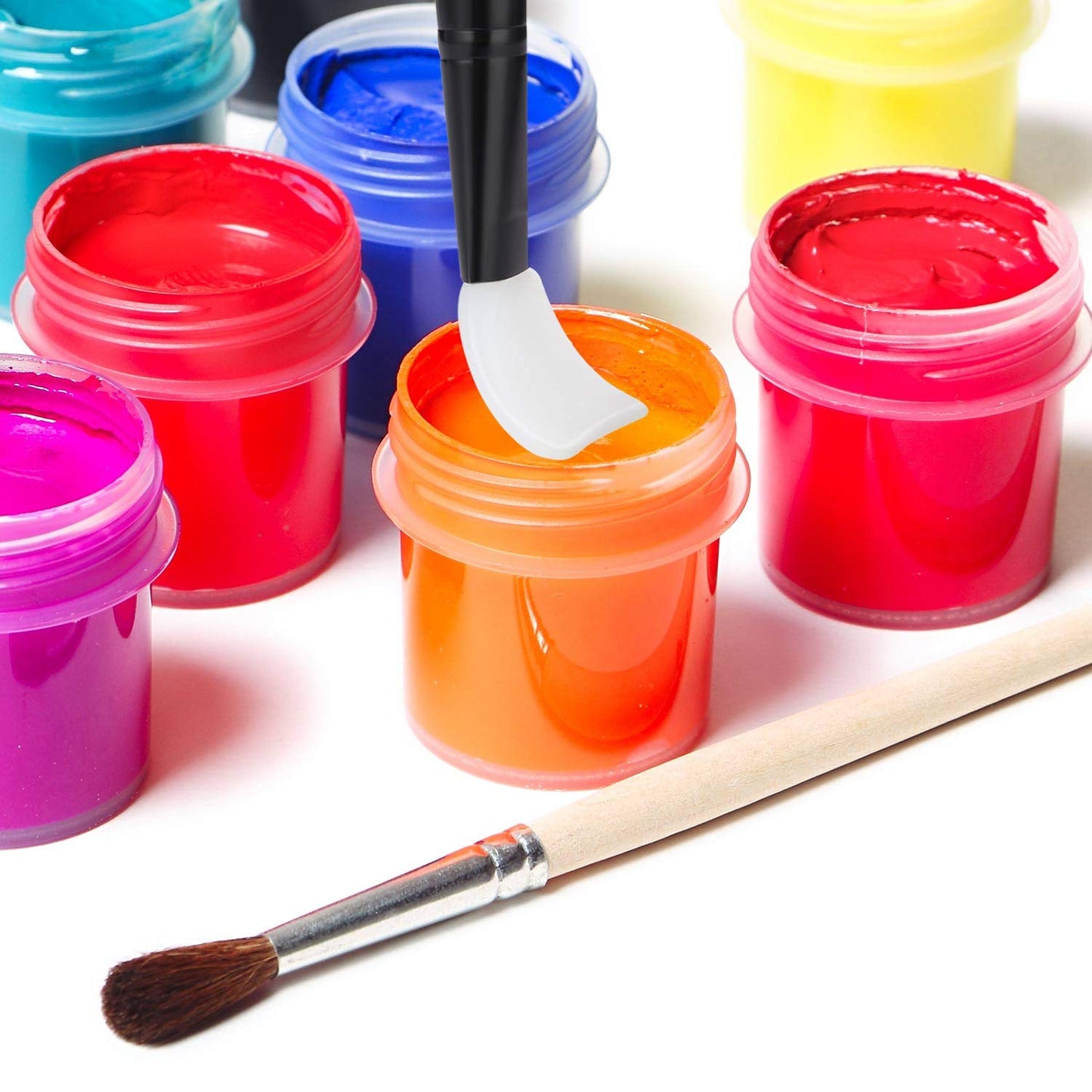6 Pieces Magic Silicone Epoxy Brushes for Making Epoxy Glitter Tumblers Flexible Epoxy Sticks for Even Smooth Application, DIY Mixing (White, Pink, Rose Red, Yellow, Purple, Mint Green)