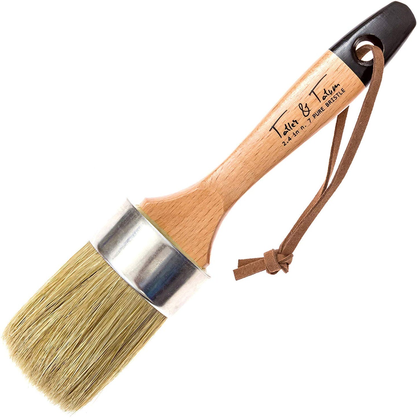 Chalk & Wax Paint Brush for Furniture - Painting or Waxing - Clear & Dark Soft Wax - Compatible with Annie Sloan Chalk Paint, Milk Paint, Home Decor, Stencils - Natural Pure Bristles