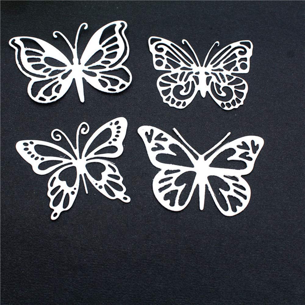 4Pcs Butterfly Animal Metal Cutting Dies for Card Making New, ZECNG Carbon Steel Butterfly Die Cuts Stencils Tool for Paper Crafting/Scrapbooking/Embossing/Photo Album Decor/DIY Craft/Gift