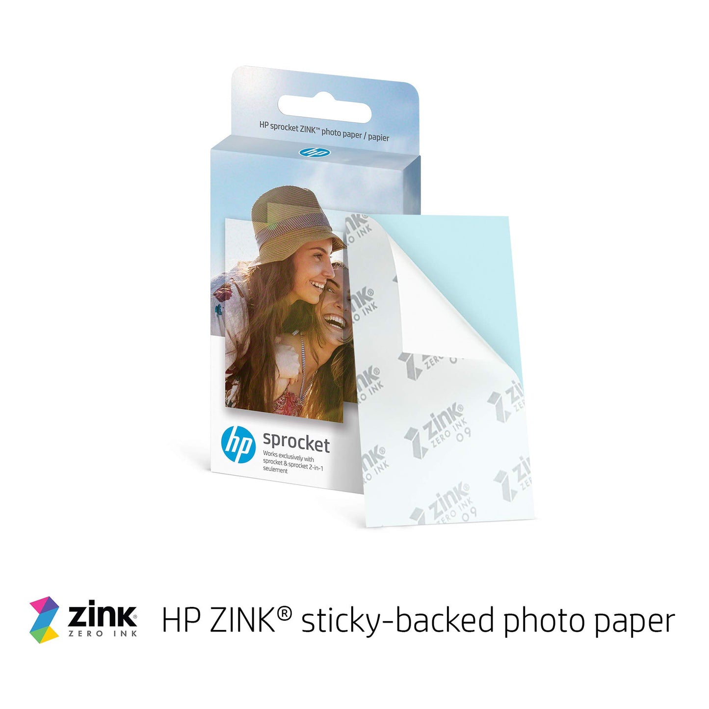 HP Sprocket 2x3" Premium Zink Sticky Back Photo Paper (20 Sheets) Compatible with HP Sprocket Photo Printers, White