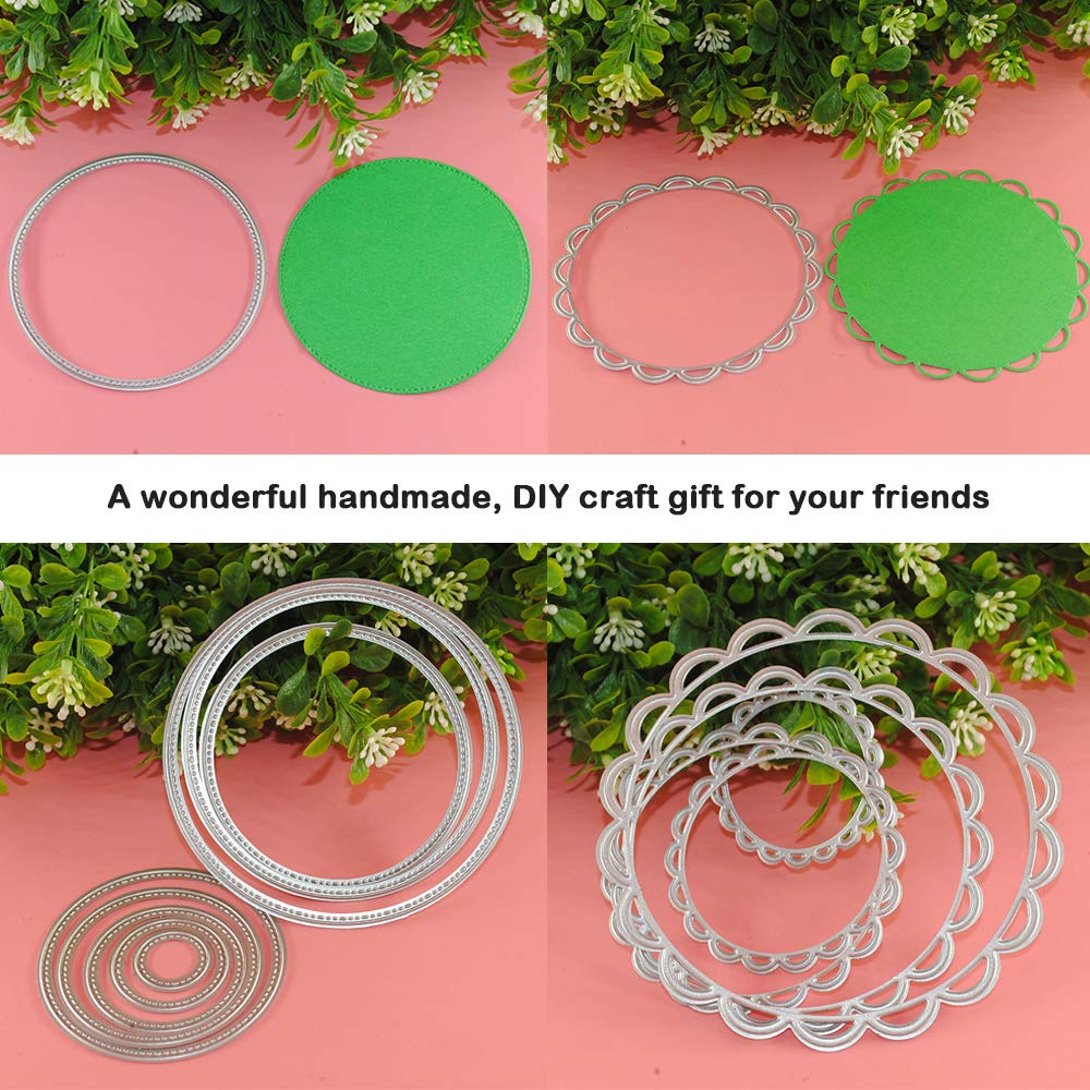 2 Packs Cutting Dies Stencil Metal Template Moulds, FineGood Embossing Tool for Card Making Scrapbooking DIY Album Paper