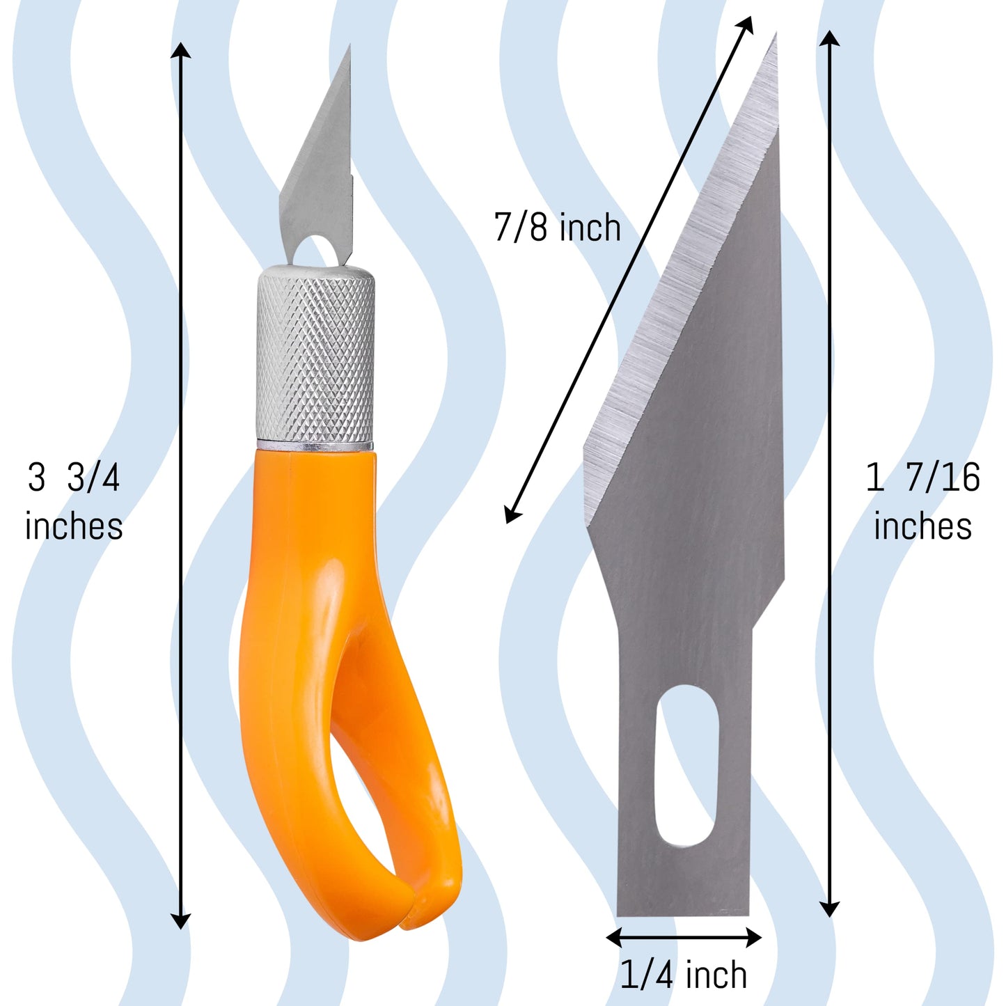 WA Portman Finger Tip Knife Set - Ergonomic Finger Blade Craft Knife Kit with 100#11 Replacement Blades - Precision Finger Knife for Crafts - Fingertip Blade & 100 Blades - Precision Knife Set