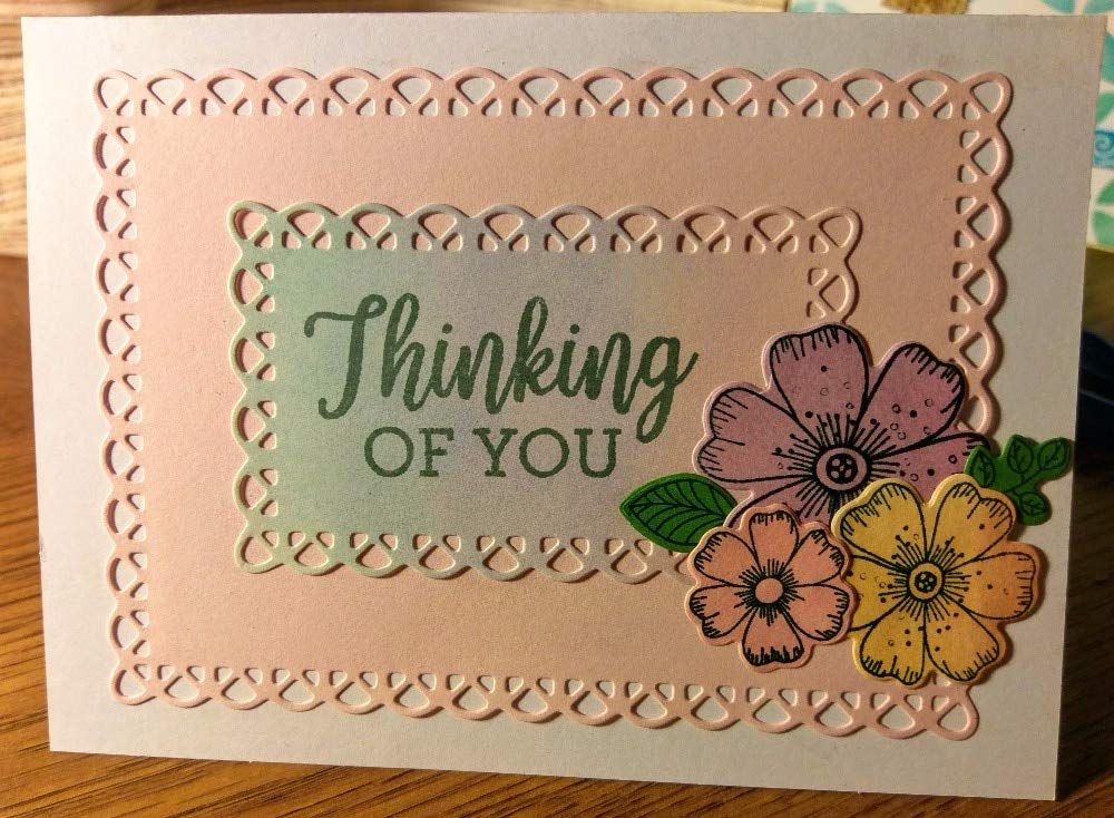 Nested Stitched Scallop Rectangle Frame Cutting Dies,DIY Artist Metal Cutting Dies Stencils Metal Cutting Dies Scrapbooking Crafting Paper Card Make Emboss Stencil Templat 10.7X13.9 cm