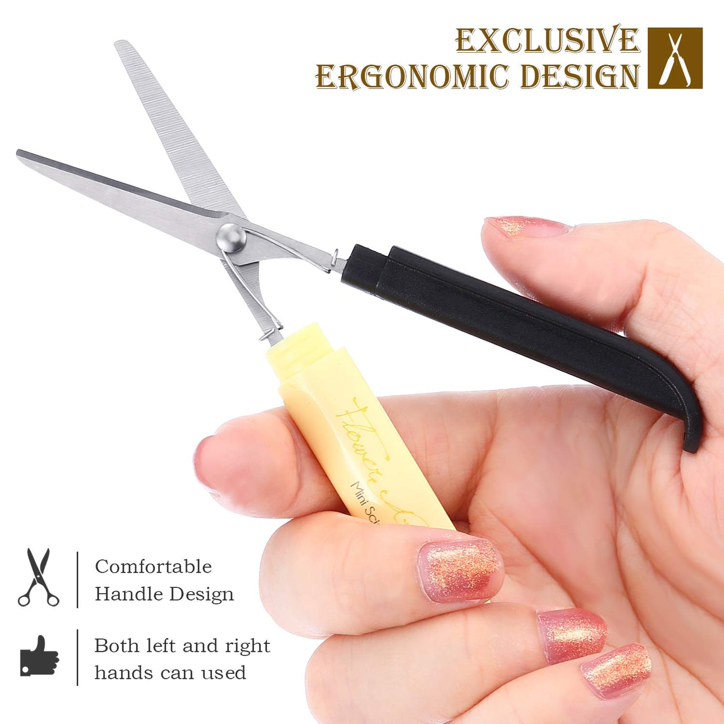 4 Pieces Pen Style Scissors Folding Paper Cutting Scissors Pocket Portable Safe Scissors for Home Office School DIY