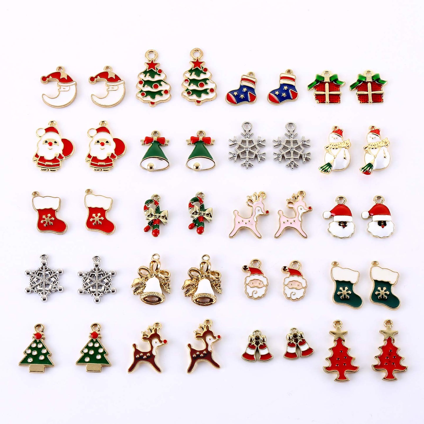 40pcs Christmas Charms Pendant,for Jewelry Making Christmas DIY Craft Supplies for Necklace Bracelet Earring Accessories Charms