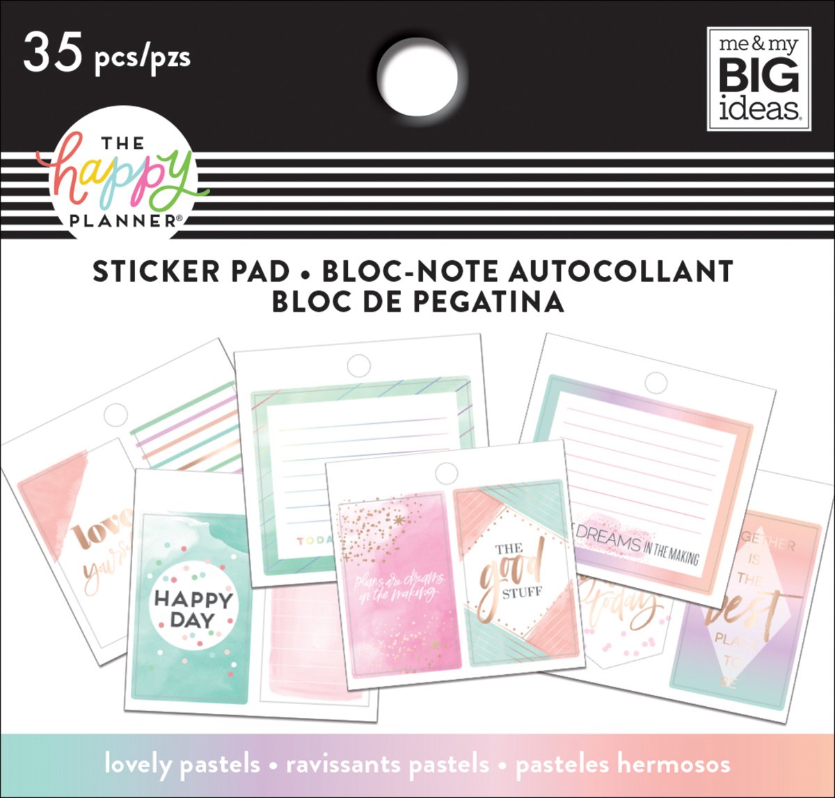Me & My Big Ideas The Happy Planner Sticker Pad, Tiny, Lovely Pastels 35 Count
