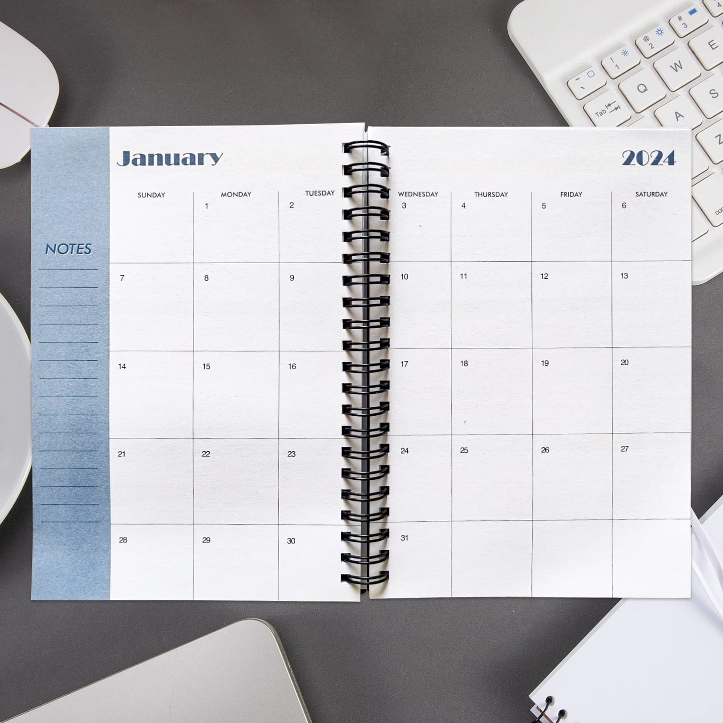 UtyTrees Planner 2024-2025 - Weekly Monthly Planner Daily 2024-2025 from January 2024 to June 2025, 18 Month Planner, 5.2" x 7.5", Thicker Paper, Black