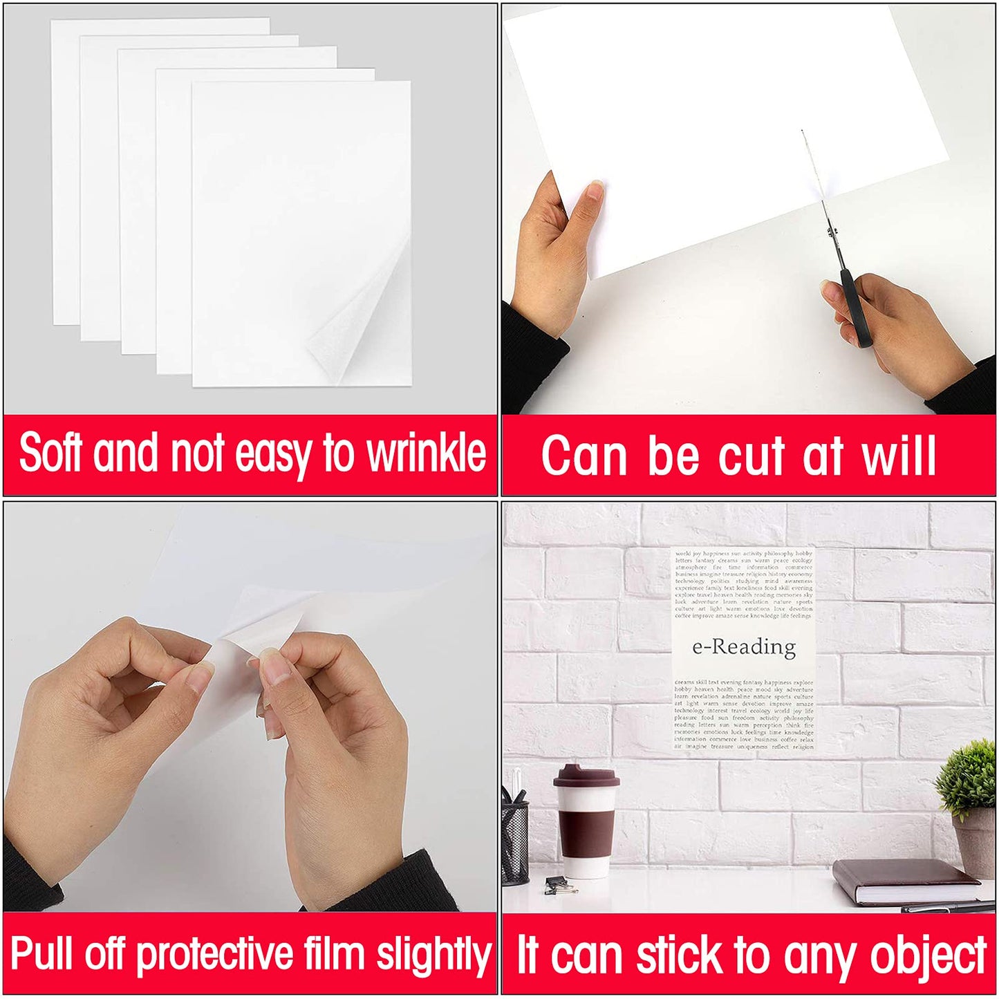 Printable Sticker Paper 60 Sheets - Clear Transparent - Premium Waterproof Sticker Paper for Inkjet Printer and Laser Printer - Decal Sheets Self-Adhesive Label Paper - 8.5"X11" A4