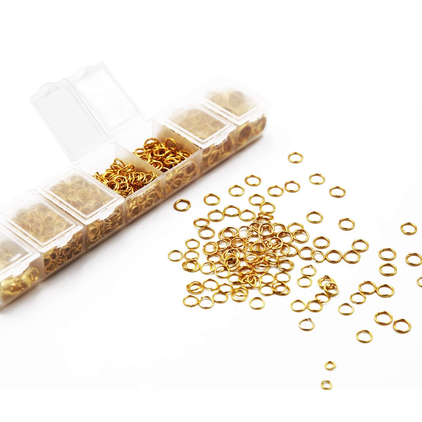 EuTengHao 1504Pcs Gold Open Jump Ring and Lobster Clasps Kit Jewelry Making Repair Supplies Kit with Jewelry Pliers Tweezers for Necklace Jewelry Making Repair (Gold)