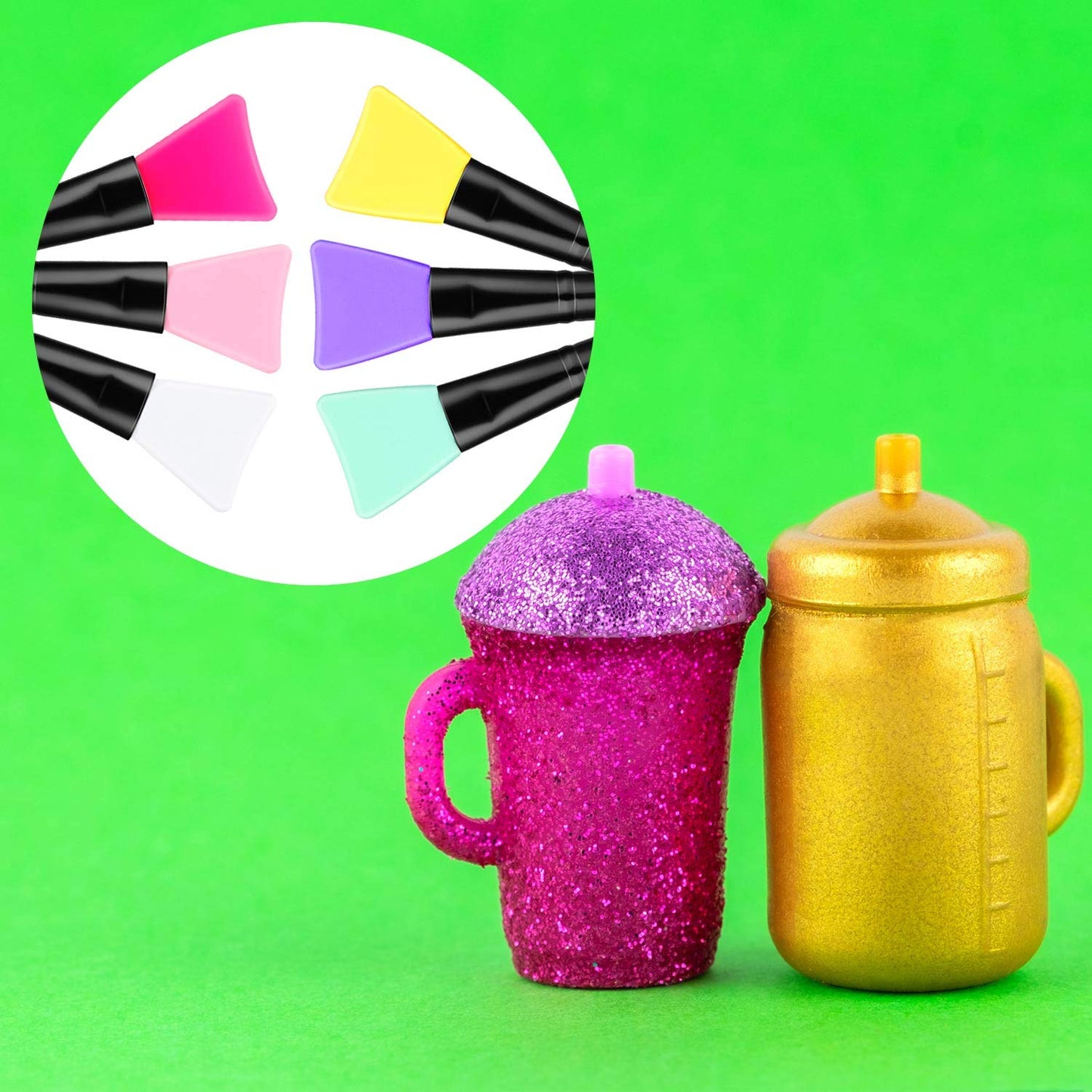 6 Pieces Magic Silicone Epoxy Brushes for Making Epoxy Glitter Tumblers Flexible Epoxy Sticks for Even Smooth Application, DIY Mixing (White, Pink, Rose Red, Yellow, Purple, Mint Green)
