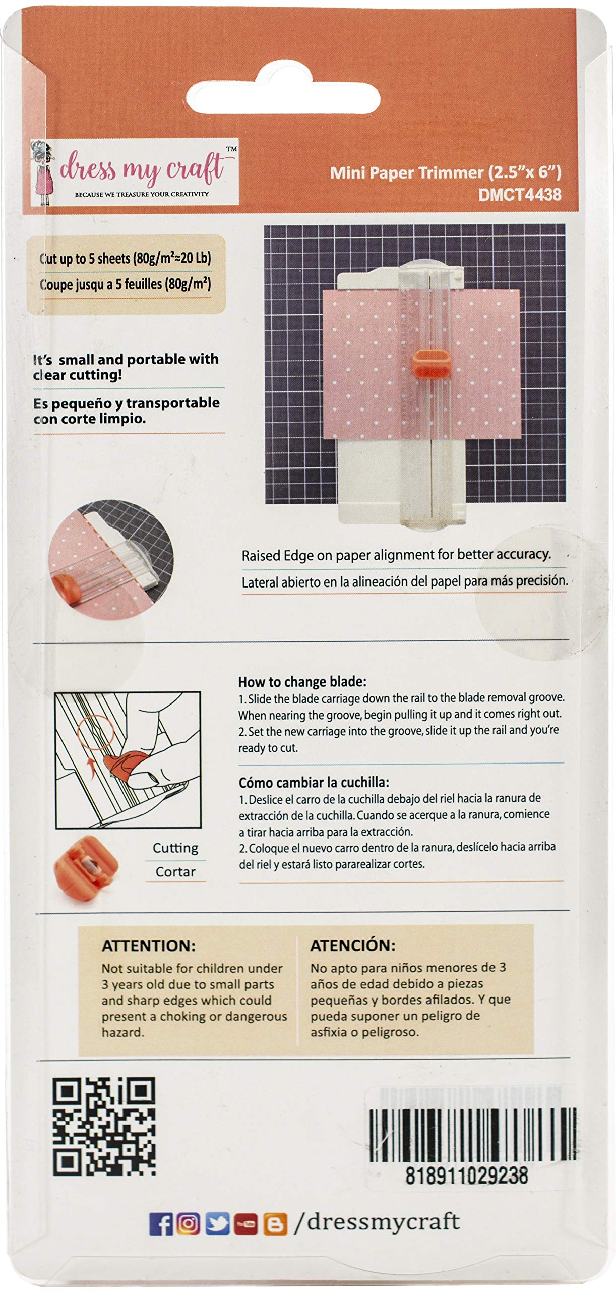 Dress My Craft Mini Paper Trimmer 2.5"X6"