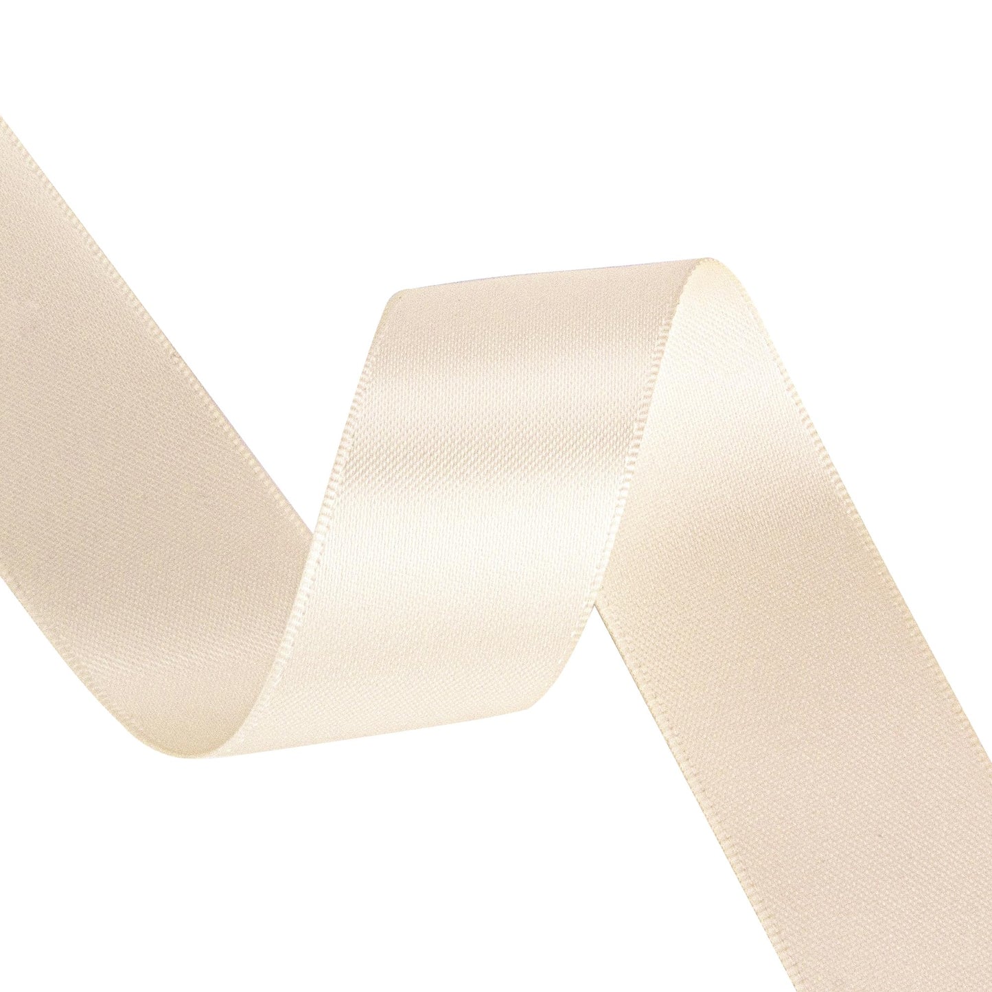 VATIN 1 inch Cream Double Faced Polyester Satin Ribbon -Continuous 25 Yard Spool, Perfect for Wedding, Wreath, Baby Shower,Packing and Other Projects