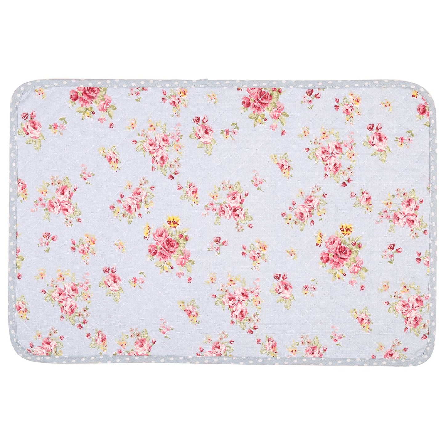 NEOVIVA Quilted Placemats for Kitchen Table, 4 Place Mats Set for Dining Room, Floral Ballad Blue