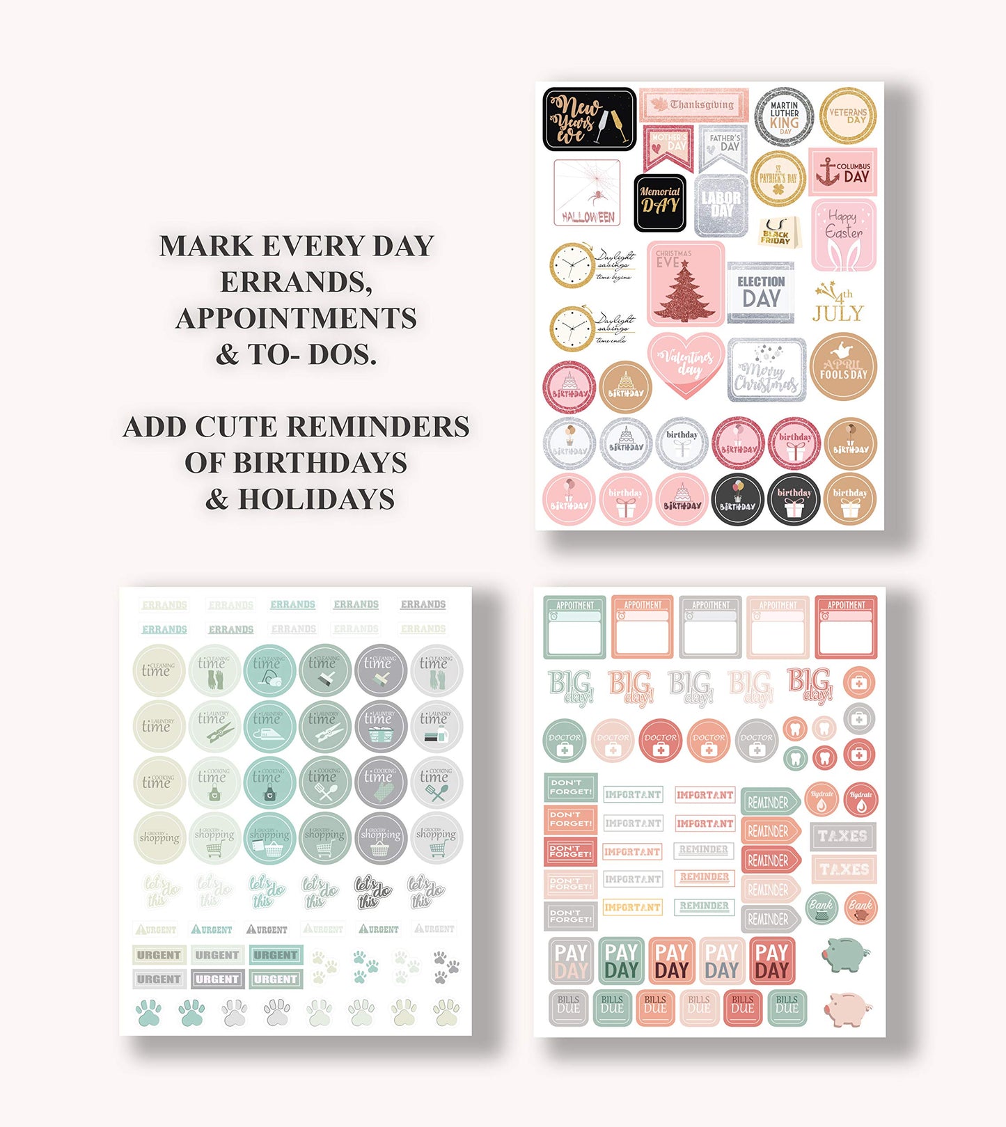 Lamare Planner Stickers 1000+ Scrapbook Stickers – Inspirational and Motivational Journal Stickers - Planner Accessories and Stickers for Planners Pack and Calendar Stickers for Adults Planner