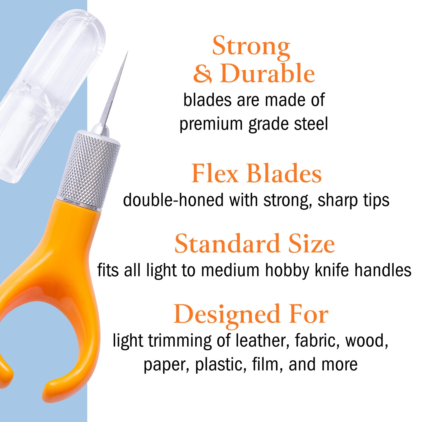 WA Portman Finger Tip Knife Set - Ergonomic Finger Blade Craft Knife Kit with 100#11 Replacement Blades - Precision Finger Knife for Crafts - Fingertip Blade & 100 Blades - Precision Knife Set