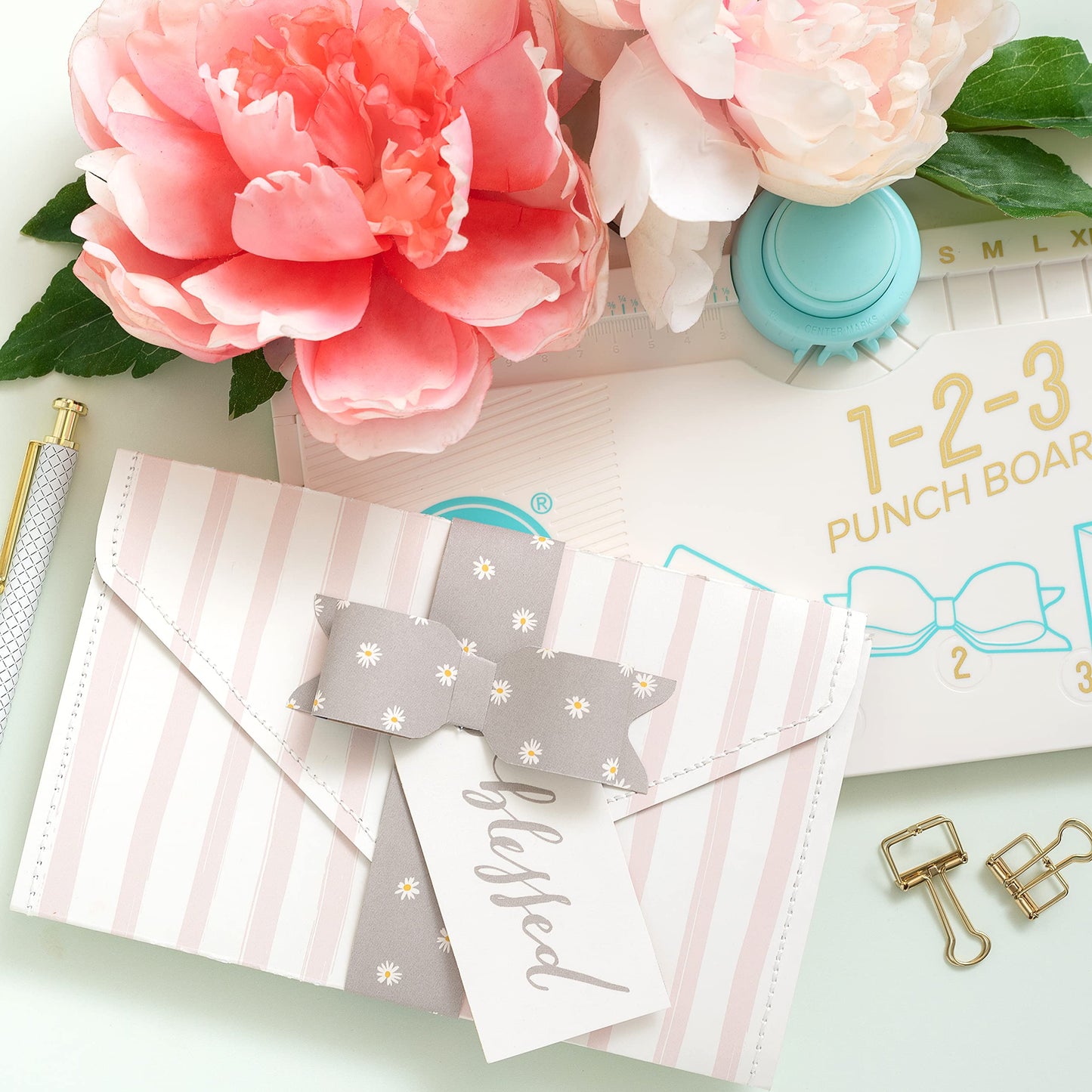 We R Memory Keepers 123 Punch Board, Create Custom Envelopes, Boxes, and Bows, All-in-on Punch Board, Use with Cardstock or Favorite Paper, Gift Boxes, Birthdays, Holidays, Wedding Showers, Parties
