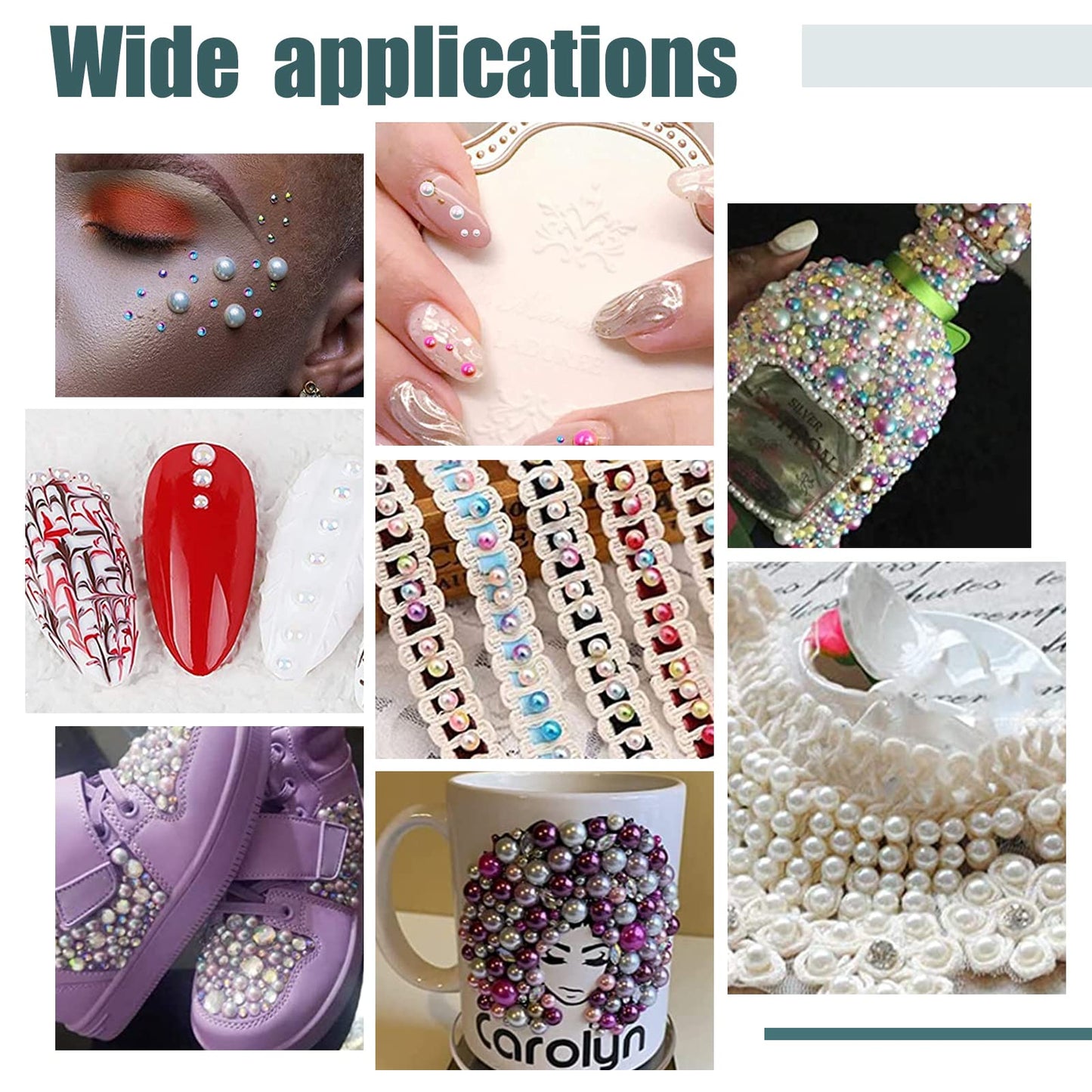 PH PandaHall 15 Colors 6mm Flat Back Pearl Cabochon 2700pcs Half Artificial Pearl Bead Flat Back Plastic Beads for Shoes Wedding Dress Craft DIY Phone Nail Art Making