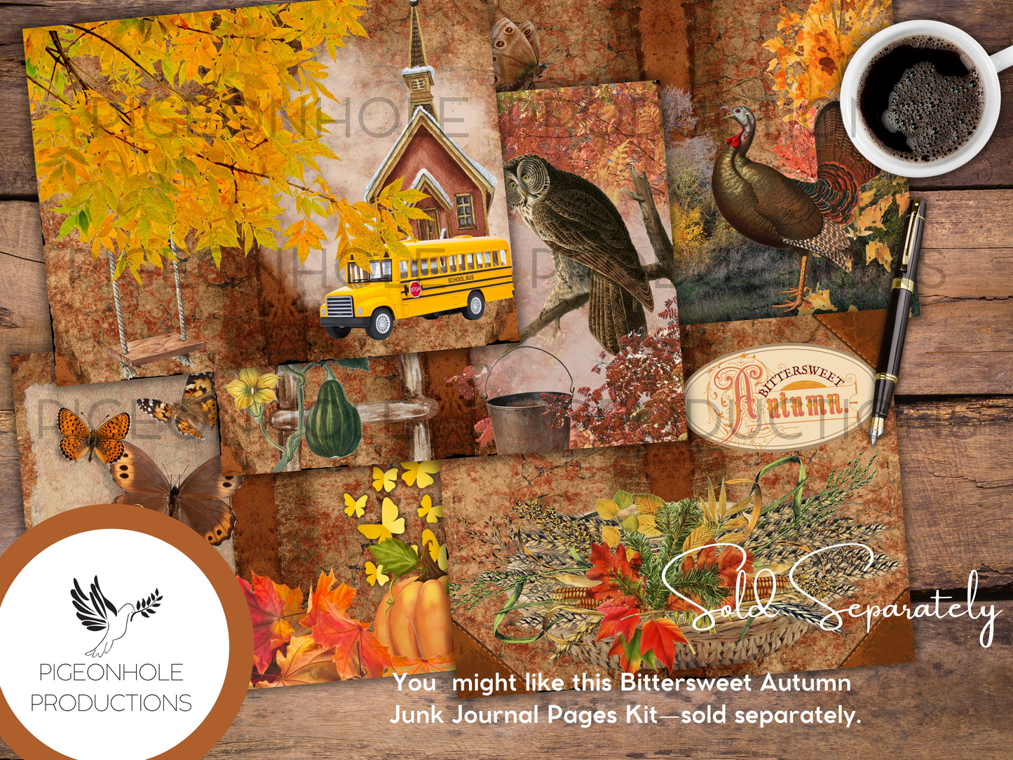 Autumn Fall Paper Pack, PRINTABLE, for junk journals and other paper crafts, beautiful traditional William Morris (1834-1896) warm papers