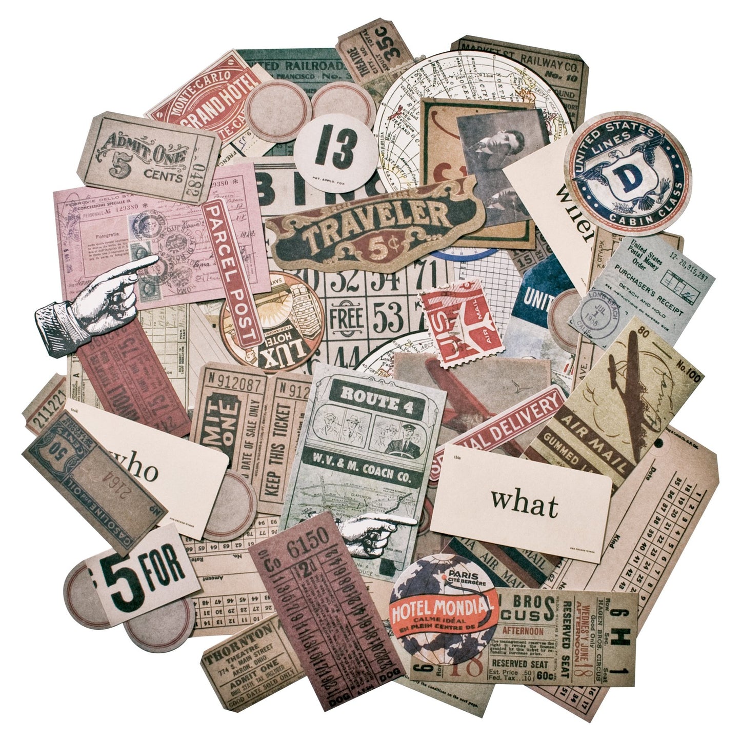 Tim Holtz Idea-ology Ephemera Pack, Multicolor, 63 Count