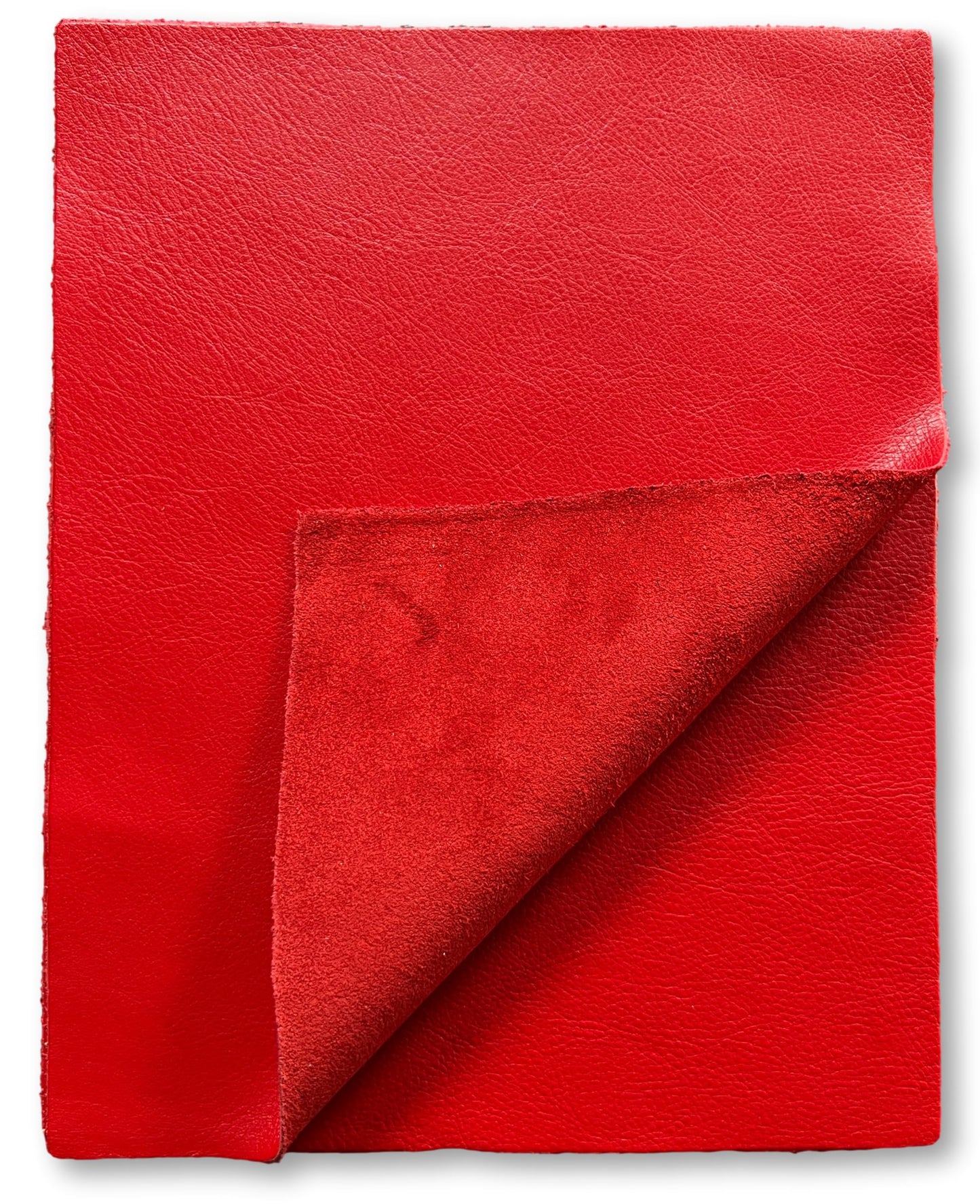 Natural Grain Cow Leather: 8.5'' x 11'' Pre Cut Leather Pieces (Red, 1 Piece)