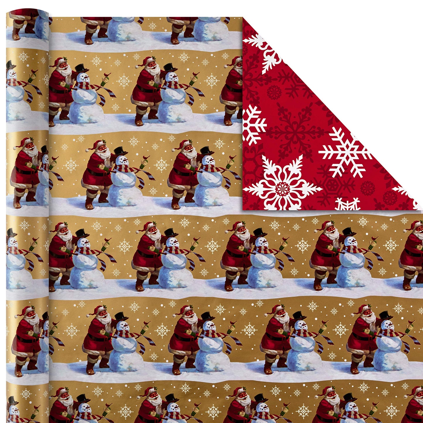 Hallmark Reversible Christmas Wrapping Paper Bundle, Traditional (Pack of 4, 150 sq. ft. ttl.), Red and Green, 4 Pack, Red and Green, 4 Pack