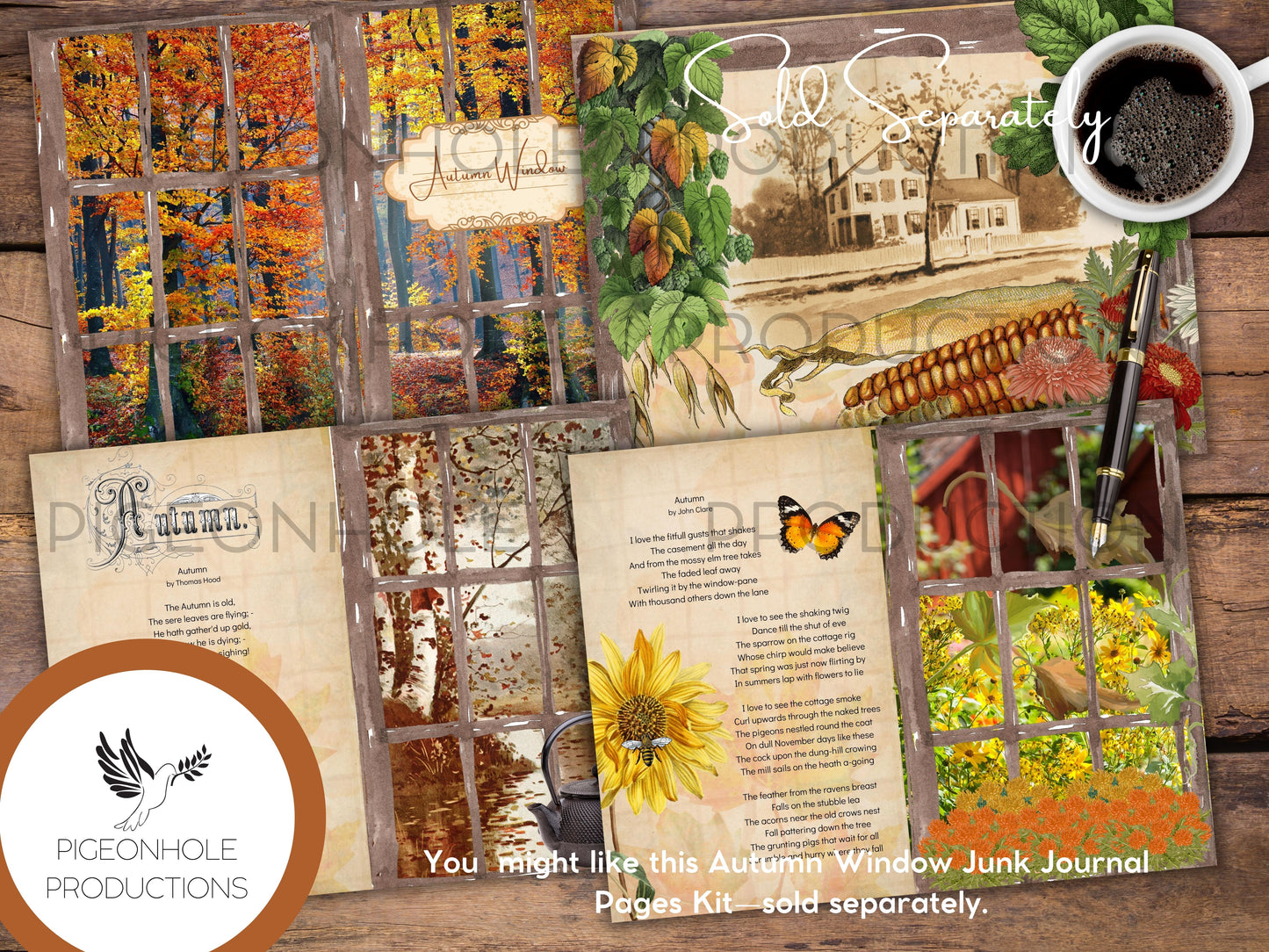 Autumn Fall Paper Pack, PRINTABLE, for junk journals and other paper crafts, beautiful traditional William Morris (1834-1896) warm papers