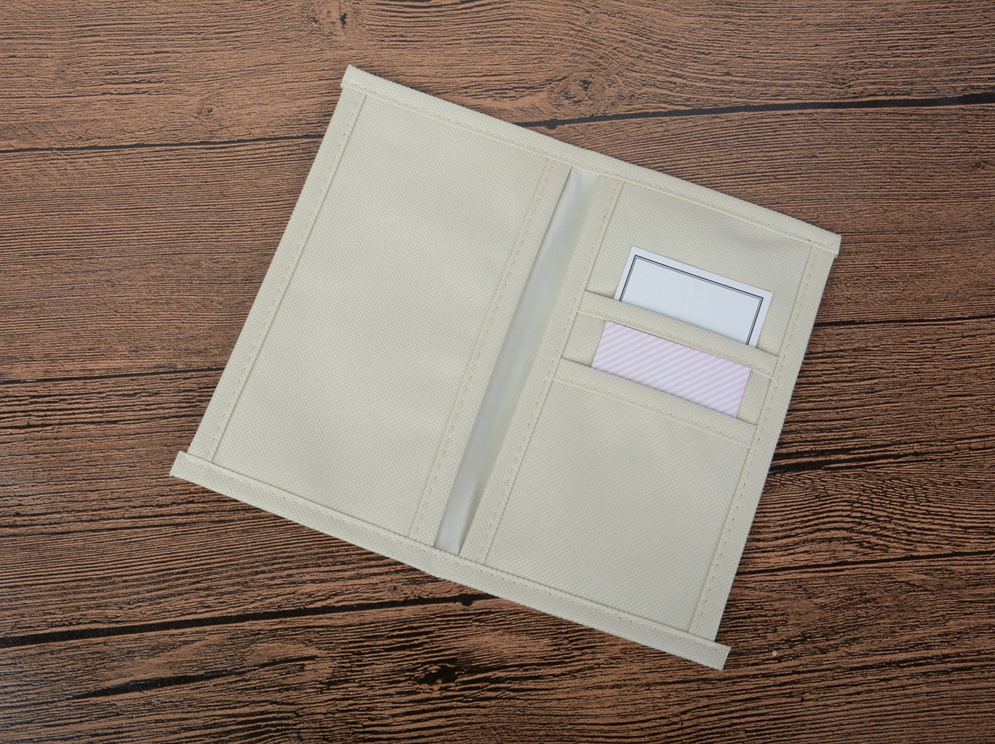 Funcoo Set of 3 Kraft File Folder+ Zipper Pouch & Card Sleeve + Oxford Fabric Pocket Travel Accessories Pack for Travelers Notebook (Personal Size(6.5''x3.74''))